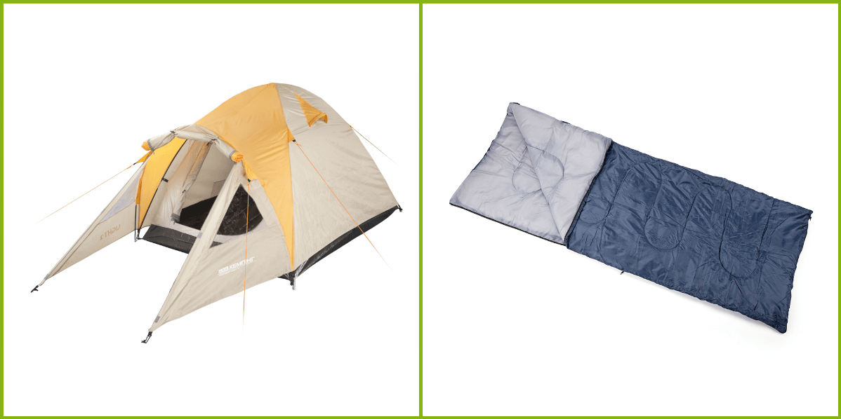 Кемпинг: палатка и спальник